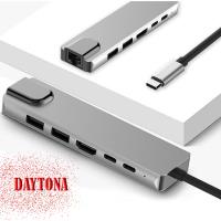 DAYTONA Fix FC10 8 in 1 Type C to 2 Port USB3.0 2 SD TF Hdmi RJ45 2PD Kablolu Adaptör - 1